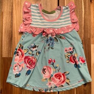 Cottagecore floral tunic‎ bright colorful 2T boutique